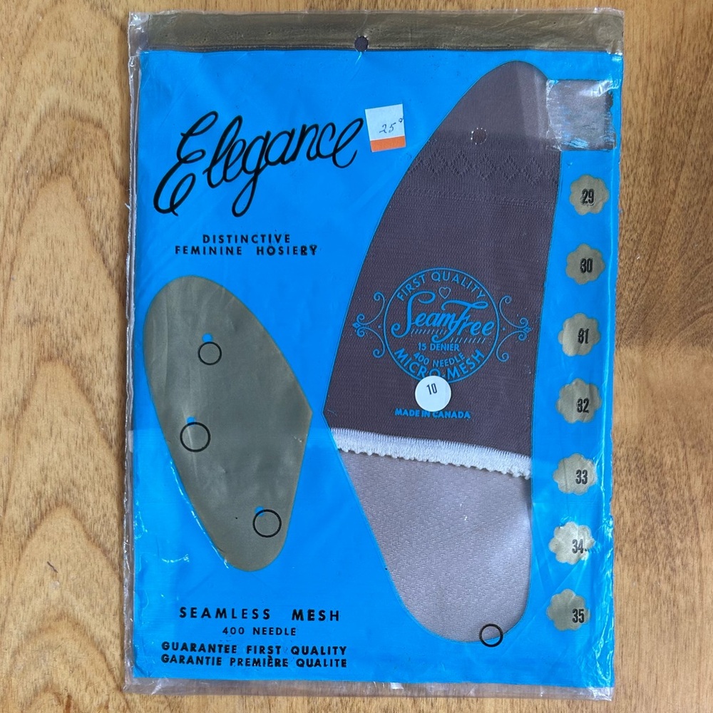 Vintage 1960’s Elegance Seamless Mesh Hosiery Nylons.